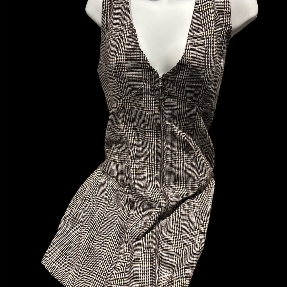 SHEIN brown plaid V-Neck Dress Sz XL
